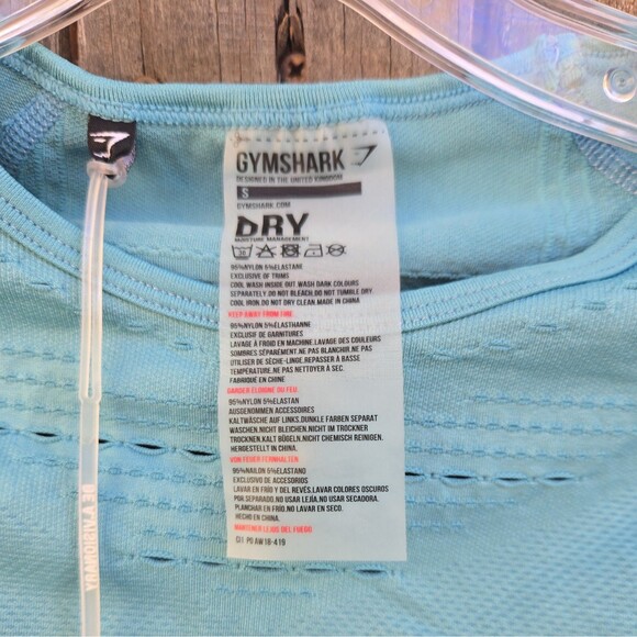 NWT Gymshark Flawless Knit Long Sleeve Seamless Crop Top Dusky Teal S - Picture 3 of 6